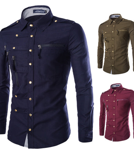Brand Men Shirt Fashion Design Mens