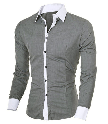 Mens Casual Long Sleeve Slim Fit Shirts