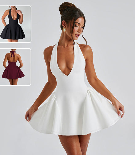 Deep V-neck Halter Dress