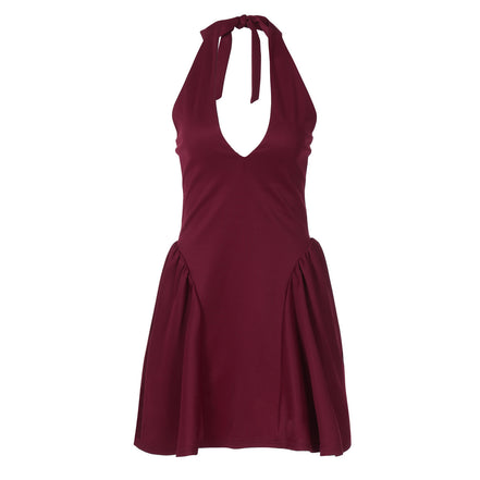 Deep V-neck Halter Dress