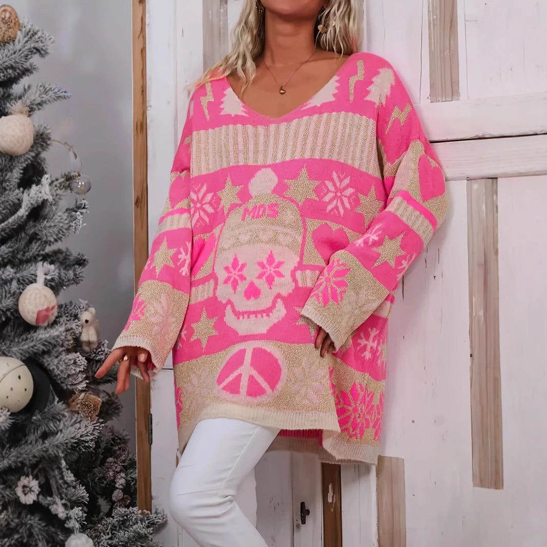 Embroidery Skull Element Sweater