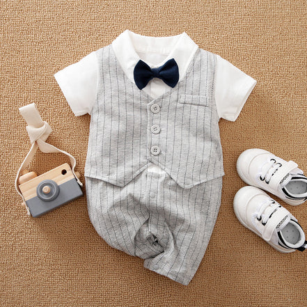 Baby Boy Gentleman Jumpsuit Grey / 59cm kid dress