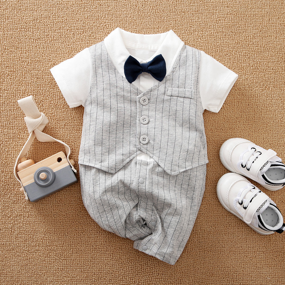 Baby Boy Gentleman Jumpsuit Grey / 59cm kid dress