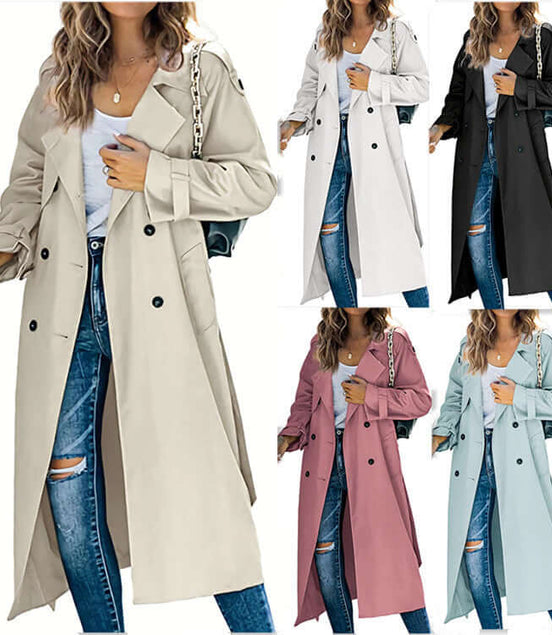 Women's Fashion Casual Solid Color Windbreaker Jacket